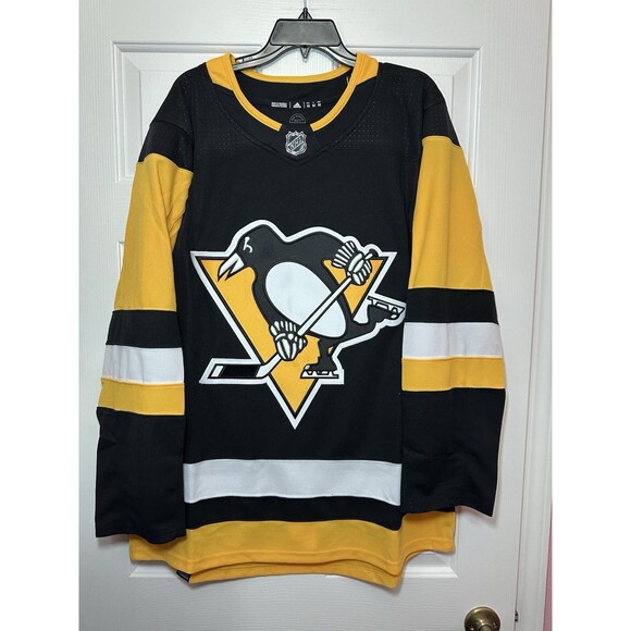 Size 52 Adidas Pittsburgh Penguins NHL Home Primegreen Authentic Jersey Black